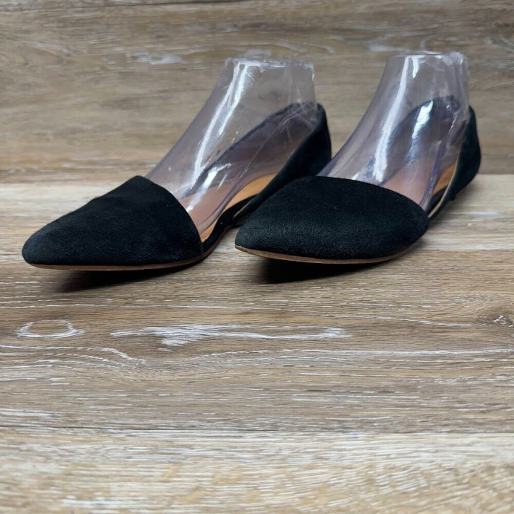 J Crew Factory Zoe D'Orsay Suede Black Flats Women's See Pictures for Sizing